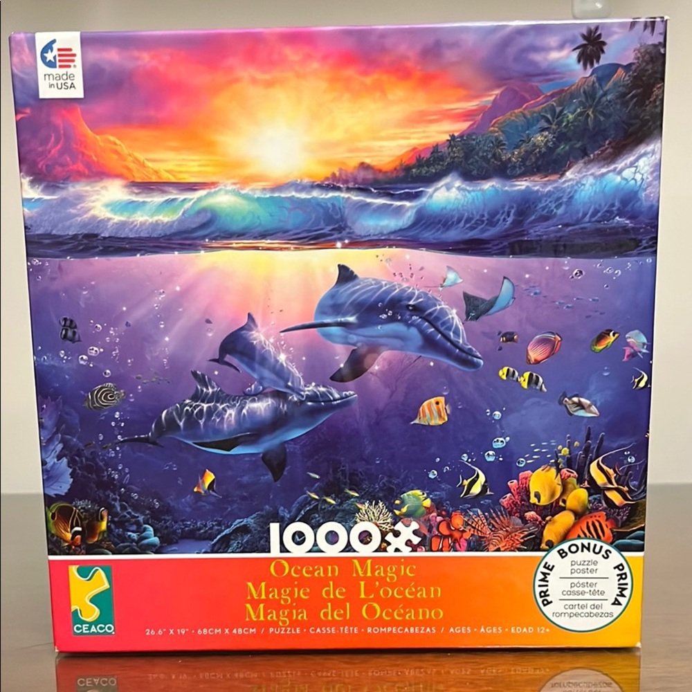 NWT Dolphins In Ocean 1000 Piece Puzzle